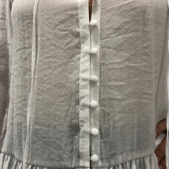 White Linen Blouse - Picture 2 of 6